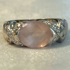 Size 5 Approx 4gm / 0.1oz Pink Gemstone Ring, Ring Color, Pink Gemstones, Womens Jewelry Rings, Gemstone Ring, White Gold Diamonds, Gold Diamond, Pink White, Gemstone Rings