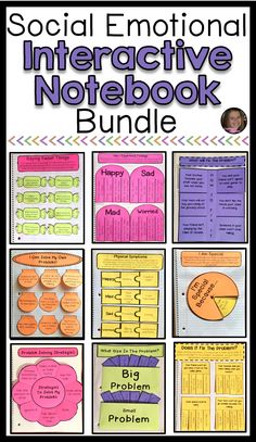 the interactive notebook bundle for students to practice social emotion and writing skills, including an interactive notebook