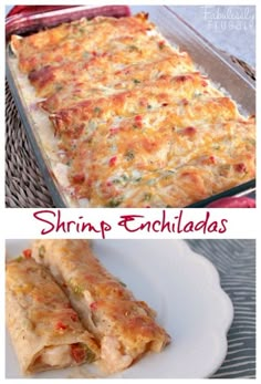 two pictures showing different types of enchiladas and how to make them at home