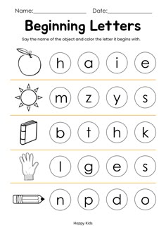 worksheet for beginning and ending the letter d with pictures to print out on