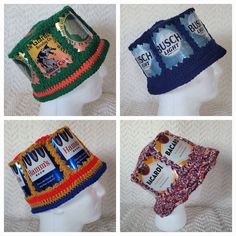 This a fun and unique item!  Be the life of any party with a zany beer or soda can hat.    This is a custom order. Please let me know specific can preference (if I have access to the cans), colors, size, and any specific yarn requests. Also, confirm the style:  BUCKET hat  or   MILITARY hat (with the can brim similar to a baseball hat). Please also confirm if you would like a pom on the top of the hat. These items will be specifically made to your request and will ship within a week. NOTE: these Beer Can Hat, Crochet Beer, Style Bucket Hat, Ski Hats, Military Hat, Beer Custom, Soda Can, Baseball Hat, Beer Can