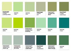 the color chart for pantone's spring 2013 collection, including green and gray