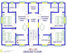 three bedroom house plan with blueprints and floor plans for two story houses in india