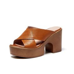 • Heel Height: High 9cm• Upper Material: Genuine Leather• Genuine Upper Leather Type: Sheepskin• Summer Season• Heel Type: Square Heel• Sole Material: Rubber• Fit: Fits true to size, take your normal size• Lining Material: Polyurethane• Platform: 4cm• Import Product• Item # B-ZYM1487 Brown Round Toe Platform Slippers For Summer, Summer Block Heel Faux Leather Mules, Summer Leather Platform Slippers With Padded Heel, Summer Faux Leather Mules With Block Heel, Leather Platform Slippers With Padded Heel For Summer, Summer Faux Leather Block Heel Mules, Spring Closed Toe Brown Platform Slippers, Chic Brown Platform Slippers For Spring, Spring Brown Closed Toe Platform Slippers