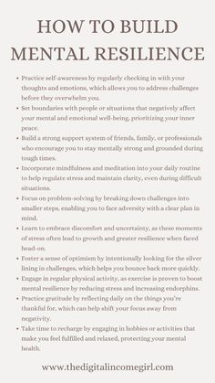 Building mental resilience is essential for personal development and handling life’s challenges. These ten tips offer strategies to strengthen mental toughness, from practicing mindfulness to setting healthy boundaries. Keywords: personal development, growth mindset, personal goals ideas, mental resilience. Christian Personal Development, How To Become A Better Person Mentally, How To Strengthen Your Mind, Positive Mindset Exercise, How To Be Resilient, Mental Growth Vision Board, Better Mindset Tips, Mental Goals Ideas, How To Become Mentally Strong