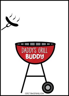 a grill with the words daddy's grill buddy on it and an airplane flying above