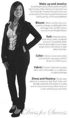 Dress for Success Professional Dress Code, Business Dress Code, Glass Dress, School Interview, Interview Outfits, Color Coordination