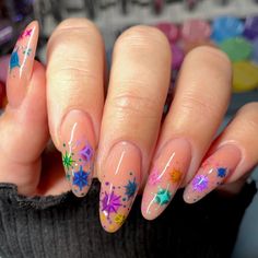 Fantasy Nails Designs, Dreamy Nail Art, Best Nail Designs, Nail Designs Ideas, Nail Looks, Spring Nail Art, Rainbow Nails, Beautiful Nail Designs