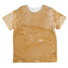 Celebrate Halloween with this jelly pb sandwhich costume! This Old Glory design is printed on a polyester toddler t-shirt. The dye sublimation printing process creates slight imperfections that are unique to each garment. Gold Graphic Print Short Sleeve Top, Gold Short Sleeve Tops With Graphic Print, Gold Graphic Tee With Short Sleeves, Gold Short Sleeve Graphic Tee, Gold Graphic Tee Tops For Summer, Gold Graphic Tee With Crew Neck, Gold Crew Neck Top With Relaxed Fit, Gold Crew Neck Cotton Top, Gold Cotton Crew Neck Top