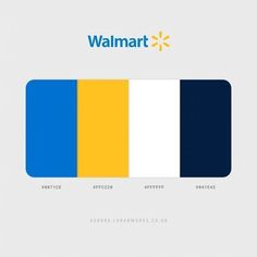 the logo for walmart is shown in blue, yellow and white