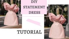 an image of a dress on a hanger with the words diy statement dress