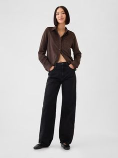 Vegan Suede Classic Shirt | Gap Fall Cotton Shirt With Buttoned Pockets, Gap Relaxed Fit Shirt For Fall, Classic Gap Tops For Fall, Gap Cotton Button-up Tops, Classic Everyday Gap Shirt, Everyday Cotton Shirt By Gap, Gap Cotton Shirt For Everyday, Classic Cotton Gap Tops, Brown Cotton Shirt With Buttoned Pockets