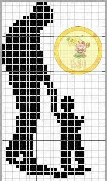 a cross stitch pattern with the silhouette of a man and woman holding hands, in black and white