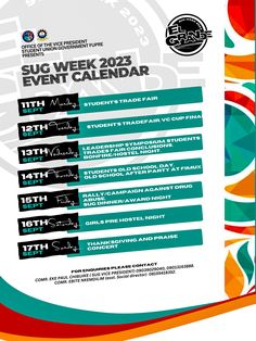 an event poster for the sug week