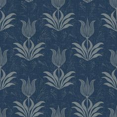 Elevate your space with this modern take on a traditional floral print designed by Jen Hewett. Denim parrot tulips are block printed atop a distressed-looking navy backdrop. Navy Parrot Tulip Peel and Stick Wallpaper comes on one roll that measures 20.5 inches wide by 18 feet long. Jen Hewett 30.75-sq ft Blue Vinyl Floral Self-adhesive Peel and Stick Wallpaper | JHS5034 Jen Hewett, Navy Backdrop, Parrot Tulip, Brewster Wallcovering, Parrot Tulips, Wallpaper For Sale, Mirror Sign, Pink Poppies, Floral Pattern Design