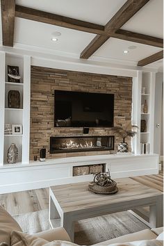 the living room is clean and ready to be used as a entertainment area for entertaining