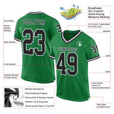 Order the jersey with special name & number you want from our shop, making a vibrant look on the field or daily life! Features: 1. Material: 100% Recycled Polyester-Body; 88% Nylon/12% Spandex-Neckline, Sides, Sleeves 2. Fit: Authentic jerseys have an athletic cut that fits snug in the chest and shoulders. 3. Stitched tackle twill name and numbers 4. Sublimated stripes on sleeves 5. Zone stretch fabric for enhanced movement; Tailored fit designed for movement 6. Moisture-wicking fabric has spong Jersey Soccer, Logo Number, St. Patricks Day, Alpha Kappa Alpha, 3d Pattern, Blue Camo, Grass Green, White Mesh, Baseball Shirts