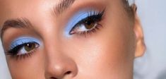 Blue Eye Shadow Brown Eyes, Blue And Brown Makeup Looks, Brown Blue Eyeshadow, Blue Brown Makeup, Blue Brown Eyeshadow, Brown Shadow Makeup, Brown And Blue Eyeshadow, Light Blue Eyeshadow For Brown Eyes, Brown And Blue Makeup