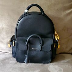 Questions? Leave A Comment Below! Black Leather-trimmed Backpack, Black Leather Backpack With Top Handle For On-the-go, Luxury Black Leather Backpack For On-the-go, Luxury Leather Backpack With Zipper Pocket For On-the-go, Luxury Black Leather-coated Canvas Backpack, Black Leather Backpack, Backpack Bag, Leave A Comment, Leather Backpack