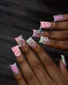 Duck Nail Designs Y2k, Duck Nail Ideas, Duckies Nails, Duck Nails Design, Cute Duck Nails, Duck Nail Designs, Duck Nails Acrylic, Duck Tip Nails, Nails Duck