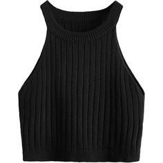 Knit Crop Top Ribbed Sleeveless Halter Neck Vest Tank Top Halter Knit Crop Top For Women Featuring Sleeveless, High Neck/Halter Neck And Ribbed Design. Size: Small Color: Black Acrylic, Spandex Machine Wash Pull On Halter Neck Black Sleeveless Knit Tank Top, Black Knit Sleeveless Tank Top, Black Sleeveless Knit Sweater Vest, Black Knit Sleeveless Sweater Vest, Trendy Black Sleeveless Sweater Vest, Chic Black Knit Vest, Ribbed Knit Crop Top Tank Top, Ribbed Knit Crop Top Tank, Black Ribbed Tank Vest