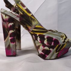 Betsy Johnson Misssie Peep Toe Slingback Platform 6" Block Heel Multicolor Size 8 Betsey Johnson Shoes, Betsy Johnson, Betsey Johnson, Block Heels, Women Shoes, Heels, Women Shopping, How To Wear, Black