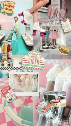 1950 Diner Decor, 1950s Diner Food, Retro Diner Branding, 1950s Diner Party, 1950s Milkshake, 50s Milkshake, 1950s Diner Aesthetic, Retro Diner Party