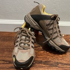 -Brown, Black, Yellow -Brand New With Tags -Never Worn -Very Good Brand -Very Good Quality -From A Smoke Free Home Hiking Tennis Shoes, Waterproof Hiking Boots Women, Women Hiking Shoes, Womens Hiking, The North Face Shoes, North Face Shoes, North Face Womens, Womens Hiking Shoes, Hiking Boots Women