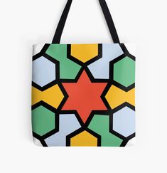 Get my art printed on awesome products. Support me at Redbubble #RBandME: https://www.redbubble.com/i/tote-bag/colorful-Islamic-geometric-pattern-this-design-by-HEMRO/163157215.A9G4R?asc=u Islamic Geometric Pattern, Design Tote Bag, Medium Bags, Showcase Design, Cotton Totes, Tote Bag Design, Cotton Tote Bags