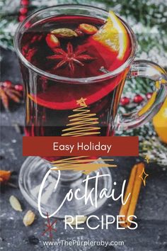 an easy holiday cocktail recipe in a glass mug