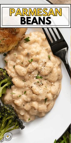 a white plate topped with mashed potatoes and broccoli