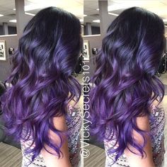 TRANSFORMATION: Royal Sombre - Wellness - Modern Salon Long Purple Hair, Black Hair Ombre, Balayage Hair Ash, Best Ombre Hair, Balayage Hair Dark