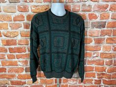 "vintage late 80s/early 90s funky grandpa sweater. An excellent lightly used condition this is a light/midweight sweater. No major flaws to note MEASURES -  24\" pit to pit and 26\" long TAGGED - L My policy is NO RETURNS. If I made an error I will make it right 100% but I am not responsible if you change your mind/\"item does not fit\". PLEASE use the measurements provided if you don't know how ask me I will gladly help you :) - This is a TRUE VINTAGE item! Vintage clothing sizing varies wildly ALWAYS use the measurements and info provided in the listing to assure proper fit! The item is decades/years old and will have signs of wear/age/etc so please read the description! ** Why buy from VINTAGE ASSAULT? Because I have sold THOUSANDS of items to THOUSANDS of satisfied customers and have a Indie Grunge, Grandpa Sweater, Late 80s, Early 90s, Change Your Mind, True Vintage, Vintage Clothing, Sweater Outfits, Vintage Outfits