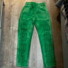 Green Faded Sweats, Brand New With Tags. Thick Material Size Xl Cheap Green Hip Hop Tops, Fuzzy Grinch Pants, Grinch Sweat Pants, Mens Green, Mens Pants, Sweatpants, Man Shop, Brand New, Tags