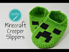 a video demonstrating how to crochet a minecraft creeper slippers pattern