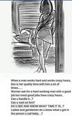 a cartoon drawing of a woman standing in front of a window with the caption when a man works hard and works hard, crazy hour