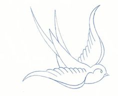 a drawing of a bird flying in the sky