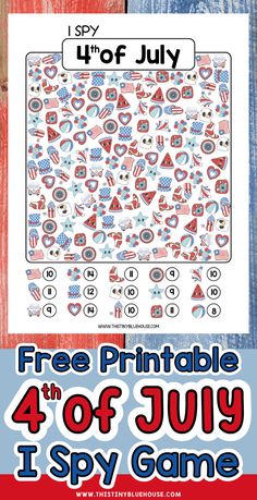 Free printable I Spy 4th of July July 4 Crafts For Kindergarten, Forth Of July Preschool, July 4th Activities, Daycare 4th Of July Party, 4th Of July Summer Camp Activities, Indoor 4th Of July Activities, Forth Of July Activities Kids, July 4th Games