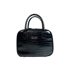 Packing lunch has never been this stylish. The Kathy Ireland Croco Dome lunch tote comes in a chic croco-print and handbag silhouette making it fashionable and easy to carry. The zipper top opens for quick access and effortless packing. Black Lunch Bag With Zipper For On-the-go, Trendy Black Lunch Bag For Travel, Black Rectangular Lunch Bag With Zipper, Black Lunch Bag With Zipper Closure For On-the-go, On-the-go Black Lunch Bag With Zipper Closure, Black Lunch Bag With Zipper For Travel, Black Travel Lunch Bag With Zipper Closure, Black Travel Lunch Bag With Zipper, Chic Black Cosmetic Bag With Zipper Closure