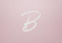 the letter b is written in white on a pink background