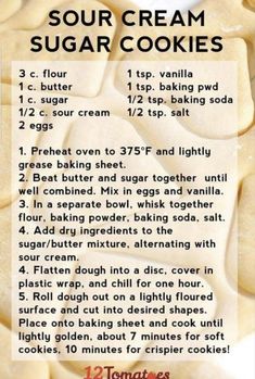 a recipe for sour cream sugar cookies