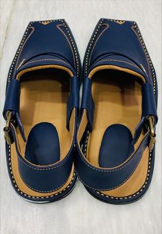 Traditional Blue Leather Sandals, Traditional Blue Closed Toe Sandals, Leather Sandals With Dabka And Round Toe, Traditional Sandals, Formal Sandals, Sandals For Men, Mens Leather Sandals, Mode Masculine, Mens Sandals