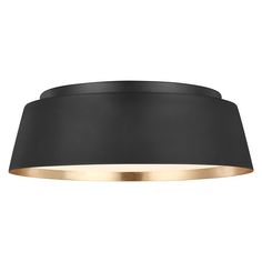 a black and gold ceiling light with an oval shade on the bottom, in front of a white background