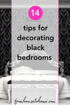 Black bedroom decor isn't always the first option that comes to mind when you're decorating a romantic bedroom. But these ideas and beautiful inspiration pictures will have you loving dark color schemes. I love the ones with gold accent colors, and white trim. #fromhousetohome #bedroom #bedroomideas #bedroomdecor #decorating #decoratingideas Dark Color Schemes, Diy Glam Decor, Black Accent Wall