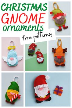 christmas gnome ornaments with free patterns