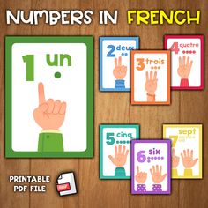 the numbers in french game is shown with four fingers and five hands on each side