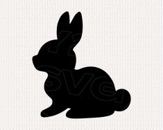 a black silhouette of a rabbit on a white background with the word svg over it