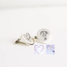 Give the perfect gift for that special someone in your life with our Handwriting Cufflinks. These links can be designed with your own handwriting or artwork for a personalized touch. Material: High Quality Solid 925 Sterling Silver Finish: Sterling Silver ∙ 18K Gold ∙ Rose Gold Dimensions: 10mm (regular cufflink size) SKU: MM-CM28 Personalized Cufflinks Gift, Customizable Cufflinks As A Father's Day Gift, Personalized Cufflinks For Gift, Personalized Cufflinks For Anniversary Gift, Customizable Cufflinks For Father's Day Gift, Personalized Round Cufflinks For Gift, Adjustable Cufflinks As Gift, Silver Cufflinks With Engraving Option For Gift, Engraved Cufflinks For Father's Day Gift