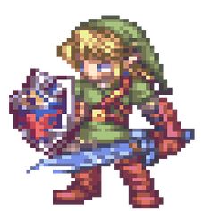 the legend of zelda pixel art is shown in an image that looks like it has been