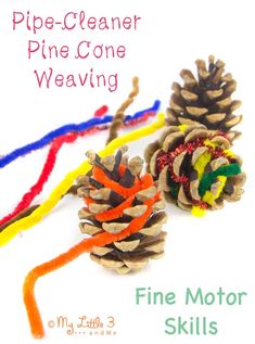 pine - cleaner pine cone weaving for fine motor skills